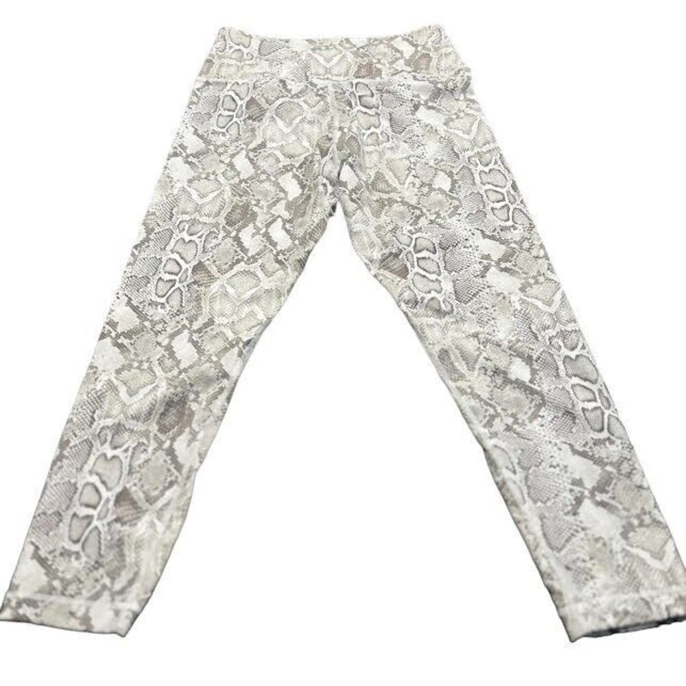 Victoria's Secret Snakeskin Print Leggings Cross Front Waistband Size 14